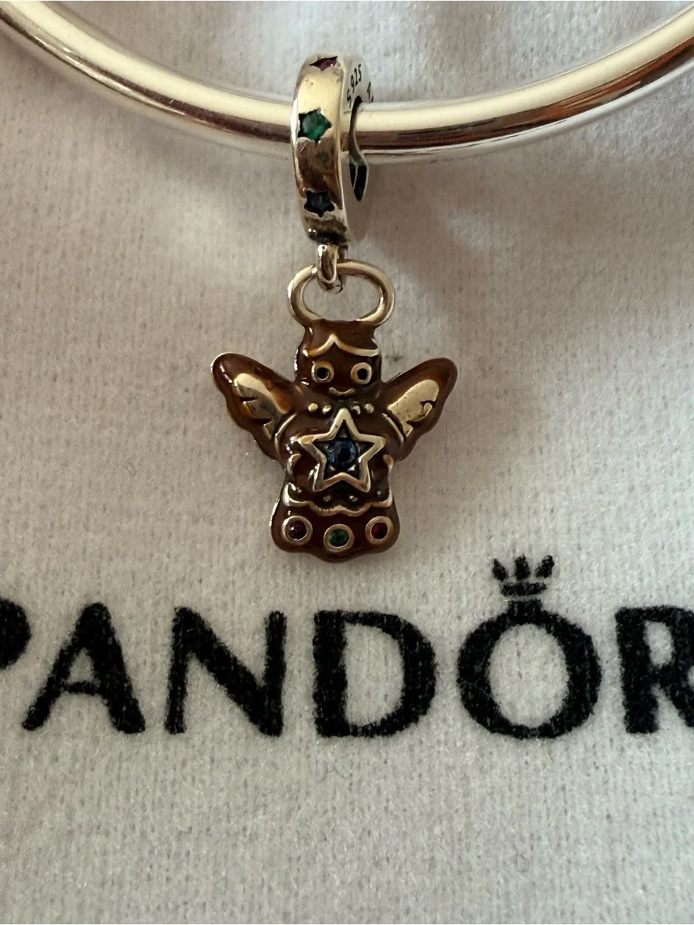 Pandora Gingerbread Angel Dangle Charm